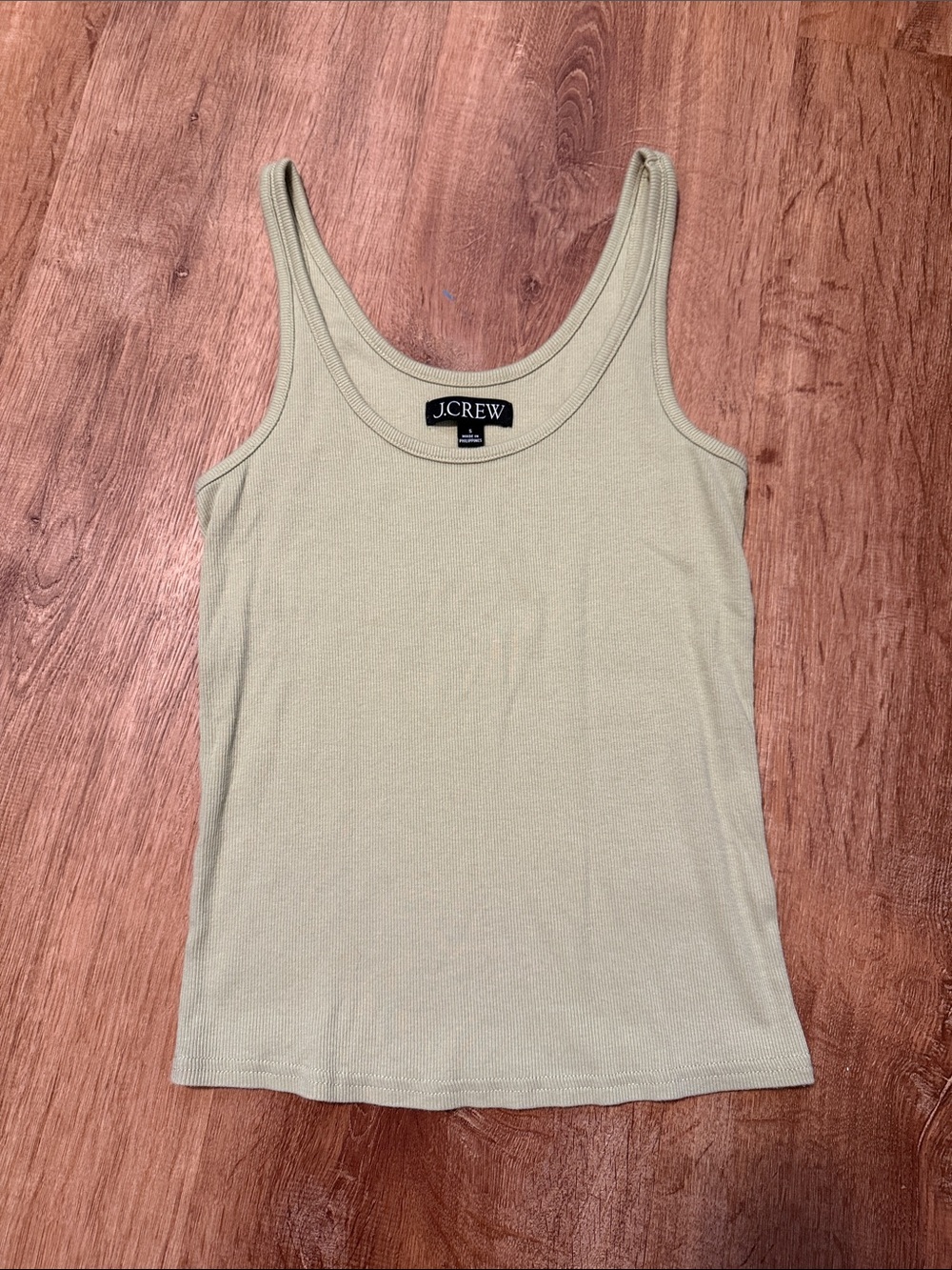 J.Crew Light Green Ribbed Tank Top
